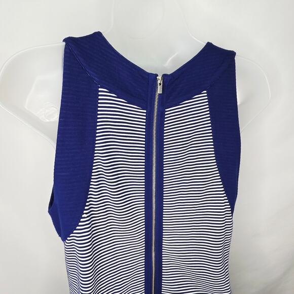 Banana Republic Navy Blue & White Striped Zipper on the Back Tank Top Size 6 New - Picture 8 of 10